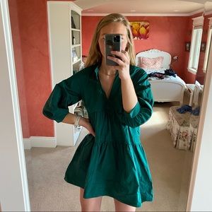 Zara Green Taffeta Dress